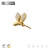 IMPLANT GRADE TITANIUM THREADLESS PUSH IN BUNNY RABBIT EAR CZ TOP PART